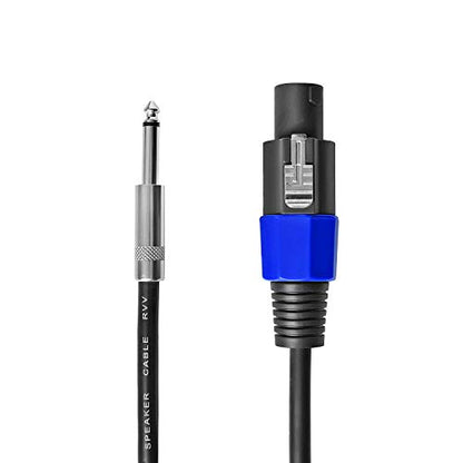 2Pcs 50ft Speakon to 1/4" TS Cable 12AWG Twist Lock Pro Audio Speaker Cord - size: 50Feet-2Pack