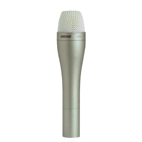 Shure SM63 Omnidirectional Dynamic Vocal Microphone with 14.5cm Handle for Handheld Applications On-Stage and in Broadcast, Recording, and TV Studios, 3-pin XLR Connector - Champagne (SM63) - style: 14.5cm Handle, Champagne