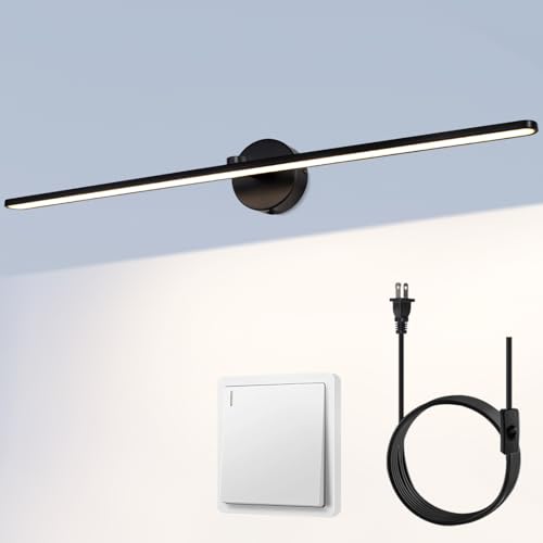 MantoLite Vanity Lights for Bathroom，32'' Picture Lights for Wall（Black） - color: Black, size: 32 inches