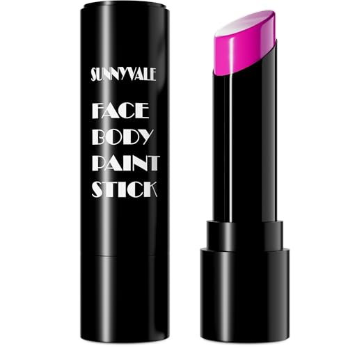 SUNNYVALE Halloween Pink Face Body Paint Stick Cream, Sweatproof Eye Black for Adult Sport Accessories, Anti-Glare Baseball Football Softball, Hypoallergenic Foundation Makeup for Cosplay Costume - color: Pink