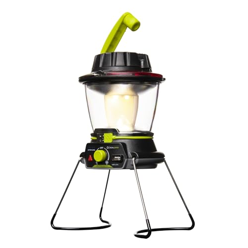 Lighthouse 600 Multi Functional Adjustable Light Perfect for Camping, Outdoor Events, or Emergency use Lumens USB Charging of Phones and Small Devices Long-Lasting Lithium Battery. | 5,200mAh Lithium Battery, 3 Ways to Charge (USB, Solar, Hand Crank), Col