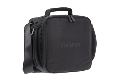 Rocksteady Stadium Carry Bag – Fits 4 Speakers or 2 Speakers + 1 Subwoofer | Compact 12"x12" | Padded Dividers | Shoulder Strap | Accessory Pockets | Black | Speaker Carry Bag, 12 By 12 Inch, Padded Dividers, Shoulder Strap, Accessory Pockets, Fits 2 Spea