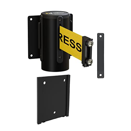 Montour Line WM115 Wall Mounted Retractable Belt Barrier with Magnetic Belt End, Removable Mount, Black Casing (13 ft Yellow with"Cleaning in Progress" Black Letters Belt) - color: Yellow with "CLEANING IN PROGRESS" Black Letters, size: 13 ft