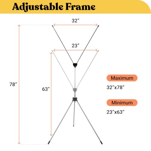 T-SIGN Reinforced Block Adjustable Tripod X Banner Stand, 23 x 63 to 32 x 78 Inch, Portable Travel Bag, Bigger, More Adaptable, Trade Show Exhibition - Silver (Pack of 1) - size: 1 Pack