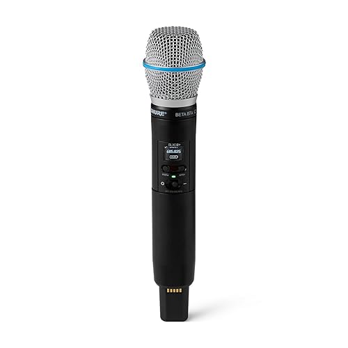 Shure SLXD2+ Handheld Transmitter with Beta87A Capsule | Handheld transmitter with Beta87A capsule, 24-bit audio, wide tuning and ShowLink control for SLX-D+ systems - style: Beta 87A Capsule