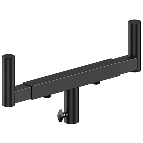 Upgraded Dual Fork Bracket Speaker Mount Bar Mounting Adjustable Width 13.78"- 20.47" | Fork Speaker Pole Mount Bar Adapter for PA/DJ Speakers with 35mm Pole Hole, Single