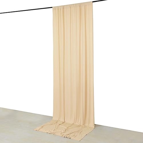 5x12 feet Beige 4-Way Stretch Spandex Divider Backdrop Curtain Party Wedding Ceremony Decorations - color: Beige