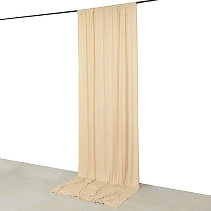 5x12 feet Beige 4-Way Stretch Spandex Divider Backdrop Curtain Party Wedding Ceremony Decorations - color: Beige