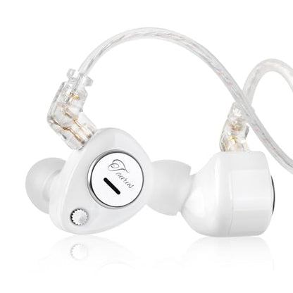 KZ Taurus in Ear Monitor Headphones, Horizontal 2DD in Ears, Gaming Earbuds, Noise Isolating Ear Buds Sound Localization in-Ears for Singers Musicians Audiophiles - color: SolidWhite, style: no Mic