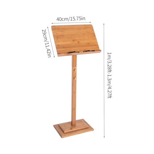 Sheet Music Stand & Desktop Book Stand with Phone Holder, Rotatable Music Book Holder Stand,Wooden Portable Sheet Music Table Stand Height Adjustable from 39.4-51.2in with Book Stand Support - color: 39.4-51.2in