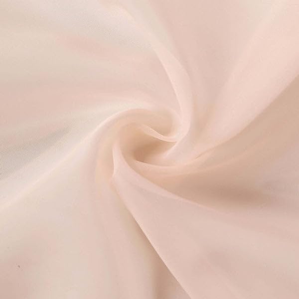 Tableclothsfactory Blush/Rose Gold Sheer Premium Chiffon Curtain Panel Backdrop Drapery with Rod Pockets | 5ft x14ft - color: Blush, size: 5ftx14ft