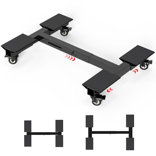 Furniture Dolly 1500LBS Capacity, Adjustable Heavy Duty Iron Moving Dolly Cart with 4 Lockable Caster Wheels, Stand Base for Washing Machine Refrigerator Dryer with Non-Slip Mat Easy Moving