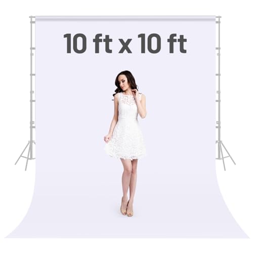 Photo Backdrop Curtains, White Backdrop for Photoshoot 10X 10 FT, Large White Background for Photography Photo Booth Backdrop for Photoshoot Background Screen Video Recording Parties Curtain - color: White, size: 10*10