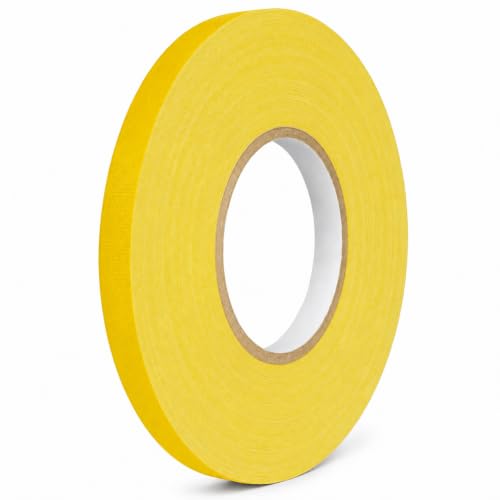 GGR Supplies CGT-80 Gaffers Stage Tape, Yellow, 1/2 in x 60 yd, 1-Pack | 12 Mil Low-Gloss Cloth, Clean Removal from Most Surfaces, Water and Abrasion Resistant, Cable Management, Film, Photography - color: Yellow, size: 1/2 in. (Pack of 1)