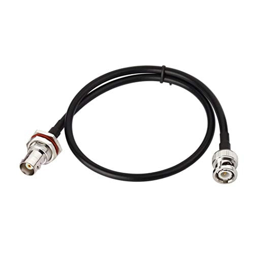 Bingfu BNC Male to Female Bulkhead Mount RG58 Coax Jumper Cable 60cm 2 feet for Wireless Microphone System Receiver Amateur Mobile CB Radio UHF VHF Ham Radio Antenna Patch Panel Rack Mount - size: 60cm / 2 feet