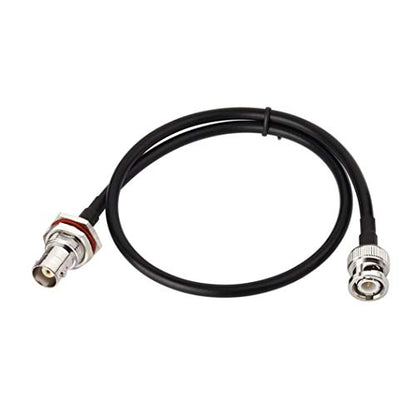 Bingfu BNC Male to Female Bulkhead Mount RG58 Coax Jumper Cable 60cm 2 feet for Wireless Microphone System Receiver Amateur Mobile CB Radio UHF VHF Ham Radio Antenna Patch Panel Rack Mount - size: 60cm / 2 feet