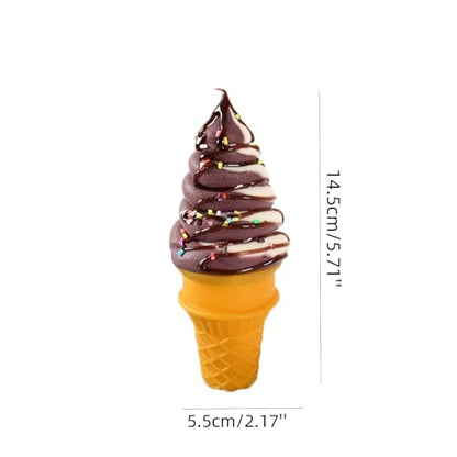 2PCS Brown White Fake Ice Cream Cone Prop (Pack of 2) - color: Brown White, size: 2pcs (Pack of 2)