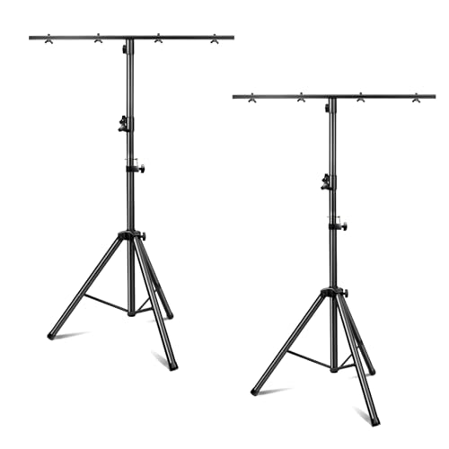 DJ Lights Stand 2 Pack, Heavy Duty DJ Stand, Portable Par Can Tripod Stage Light Stand Adjustable Height 41-95 Inch, DJ Lighting T Bar Suitable for Stages, Bar, Banquet, Party - size: 2 Pack Square T Bar