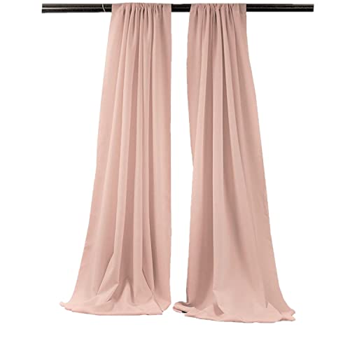 New Creations Fabric & Foam Inc, 5 Feet Wide by 9 Feet High Polyester Backdrop Drape Curtain Panel (2 Panels 5 Ft Wide x 9 Ft High) (Blush) - color: Blush