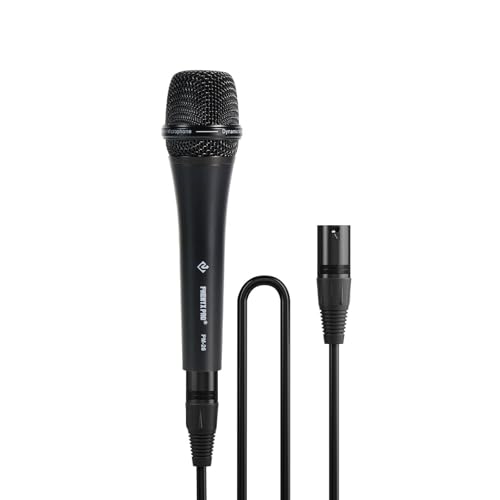 Phenyx Pro Supercardioid Vocal Dynamic Microphone with XLR Cable PM-26 | Wired Handheld Mic, 16.4 ft Cable, Mic Clip, Storage Bag, Focused Voice Pickup, Stage Vocals, Studio Recording, Karaoke