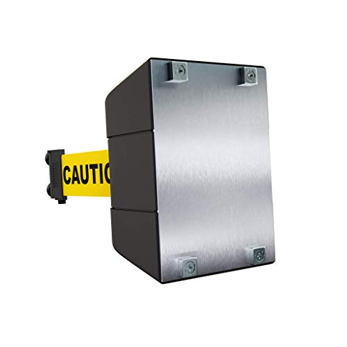 Crowd Control Warehouse Magnetic Wall Mount Retractable Belt Barrier, 30 Ft - color: Caution Do Not Enter Belt with Black ABS Case, size: 30 foot belt