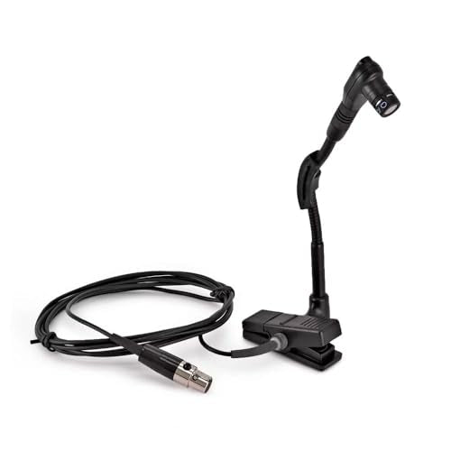 Shure Wired BETA 98H/C Microphone - Miniature Instrument Mic with Wired XLR Connector, Cardioid Condenser, Clip-on with Gooseneck for Sax/Brass or Rim of Percussion (BETA98H/C) - style: Wired - XLR
