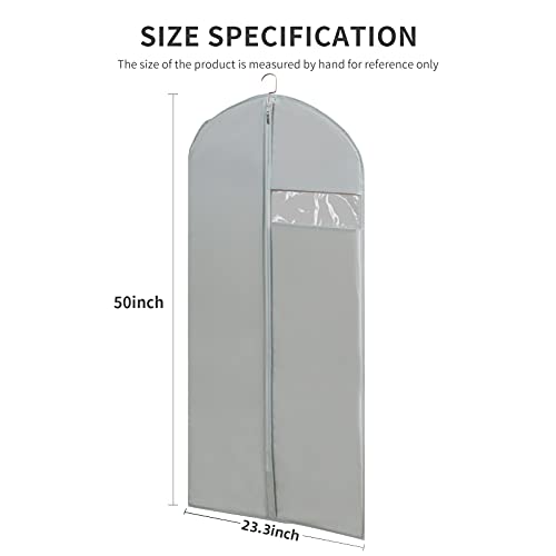 Garment Bags for Travel, 50'' Garment Bags for Hanging Clothes, Suit bag (Set of 2, 23.3'' X 50'') | Transparent window , Easy to identify,2Pcs - size: Set of 2 (23.3'' X 50'')