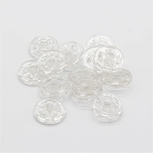 1 Box/15 Set Invisible Small Plastic Snap Buttons Sew-on Snap Buttons Press Button for Sewing Clothing (Transparent, 13mm) - color: Transparent, size: 13mm