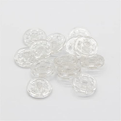 1 Box/15 Set Invisible Small Plastic Snap Buttons Sew-on Snap Buttons Press Button for Sewing Clothing (Transparent, 13mm) - color: Transparent, size: 13mm