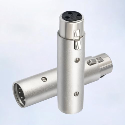 2-Pack XLR-F to XLR-M Adapter, 3 Pin Female to 5 Pin Male DMX Gender Changer, Microphone Adapter with Secure Locking for DMX& Pro Audio - color: 3Pin F to 5Pin M