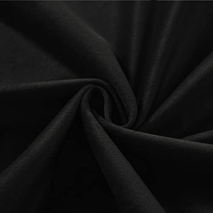 Fcosie Home Theater Curtains Flat Hooks, Extra Wide Velvet Drapes, Blackout Room Darkening Thermal Insulated Drapery for Home Moive Theater Room, 1 PC, 180W x102 L, Black, No Liner - color: Black (#111) + No Liner, size: 180"W x 102"L (Pack of 1)