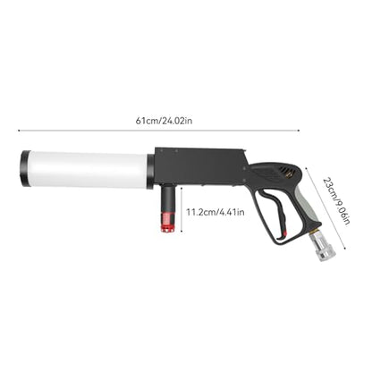 CO2 Handheld Smoke Machine, Fog Gun with RGB LED Lights & 3m Hose, 5-6Mpa High-Pressure Portable Smoke Cannon for Halloween, DJ Parties, Weddings, Stage Effects