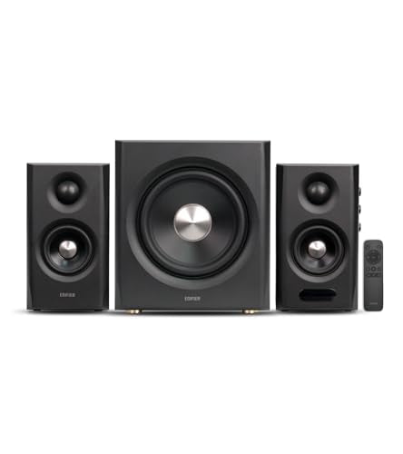 Edifier S355DB 2.1 Powered Bookshelf Speakers, 150W Hi-Res Audio, Black - color: Black