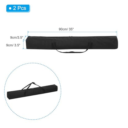 PATIKIL 35 Inch Tripod Monopod Case Bag, 2 Pack Nylon Folding Camping Chair Storage Replacement Bag Tripod Carrying Case with Shoulder Strap for Outdoor Travel Camping, Black - size: 35 x 3.5 x 3.5 inch