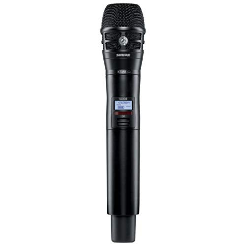 Shure ULXD2/K8B Handheld Transmitter with KSM8 Black Vocal Mic Capsule - for use with ULX-D Digital Wireless Microphone Systems, Receiver Sold Separately | V50 Band (ULXD2/K8B=-V50) - color: Black, style: V50 Band (174-216MHz)