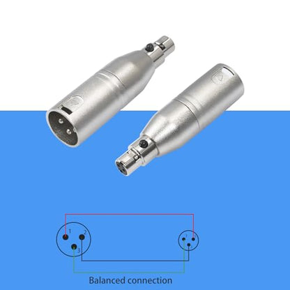 3pin XLR Male to 3pin mini Female Audio Adapter XLR Male Plug to Mini Female Jack Balanced Headphone Mic Connector for Headphones, Microphones, Audio bodypacks - color: 3Pin Mini XLR F To XLR M