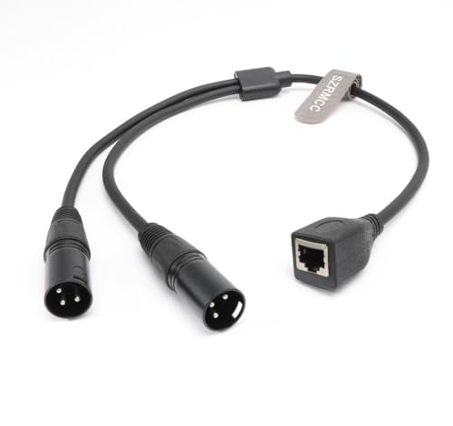 SZRMCC RJ45 Female to Dual 3 Pin XLR Male Female Y Splitter Audio Cable for Stage Recording Studio DMX-CON Controller (XLR 3 Pin Male) - color: XLR 3 Pin Male