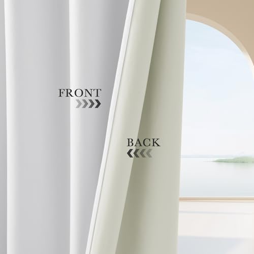 PONY DANCE 100% Blackout Cutains 90 inch Length 2 Panels Set, W52 x L90 - color: White, size: 52"W x 90"L (Pack of 2)