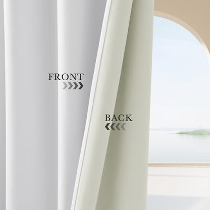 PONY DANCE 100% Blackout Cutains 90 inch Length 2 Panels Set, W52 x L90 - color: White, size: 52"W x 90"L (Pack of 2)