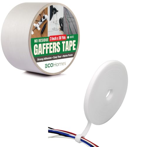 ECOHomes Bundle - 3 Inch x 90 FT Gaffer Tape + 3/4 Inch By 75 FT Cable Ties Wrap