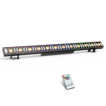 Battery Powered 150W 240LED Stage Wash Light Bar for DJ Party | 2.4G Wireless DMX512 & Remote Control, RGB Strip White Strobe & Warm Beam Effects, For Wedding, Live Music Venues, Club Event