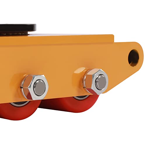 8T Industrial Machinery Mover Heavy Duty Machine Skates W/360° Rotation Cap, 6 Roller Wheels Machinery Skate Dolly 17600lbs Heavy Equipment Movers Dolly Warehousing Transportation Mover Tool