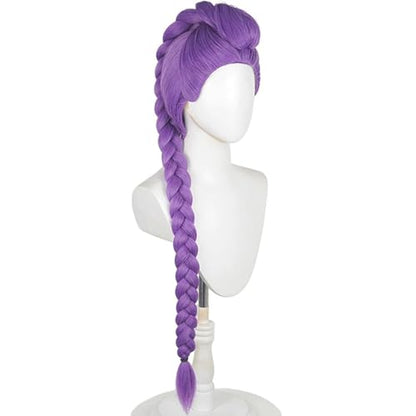 Topcosplay Female 40inch Long Purple Braids Wig for Cosplay Costume Anime Halloween Party Wigs - color: Purple-1