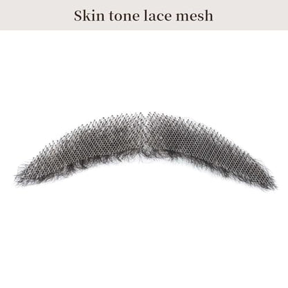 Parceria Realistic Mustache, Natural Looking Costume Facial Hair, Human Hair Curly Fake Beard and Mustache, Trimmable and Customizable Beard Invisible Lace for Men (QSH Black Beard) - color: QSH Black Beard