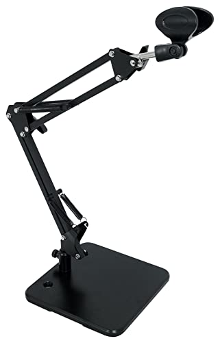 Rockville iSTAND 75 Desktop Boom Arm Mic/iPhone/iPad/Webcam Stand, Black | Steel Weighted Base, 360-Degree Swivel, Condenser Mic Compatible, 5/8" Threading, Podcasting/Studio, Phone/Tablet Holder