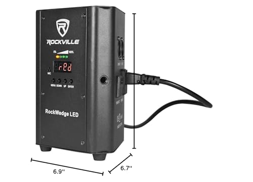 Rockville RockWedge LED 54W RGBWA+UV Rechargeable Wireless DMX Par Light | Built-In 7500mAh Rechargeable Battery, Up to 36 Hours Single Color Runtime, 4 Hour Recharge, 6 or 10 Channel DMX, Black - color: Black