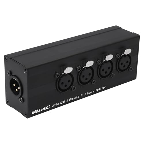 3 Pin XLR 1 Male to 4 Female Splitter,4WAY XLR Four-Input and one-Output Parallel Connection Adapter,Four Microphone inputs Converted to one Output,4 in to 1 Out Aduio Splitter - color: 1 Male to 4 Female Adapter