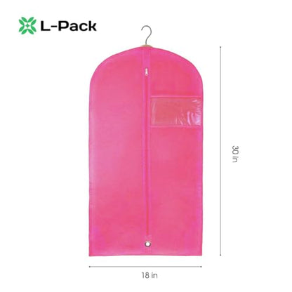 Kids Garment Bag with Clear Window, Hanging Clothes Storage Cover for Dresses, Suits & Dance Costumes, Breathable Travel Bag for Baby Toddler Child, 30" x 18", Pink, Pack of 1 - color: Pink