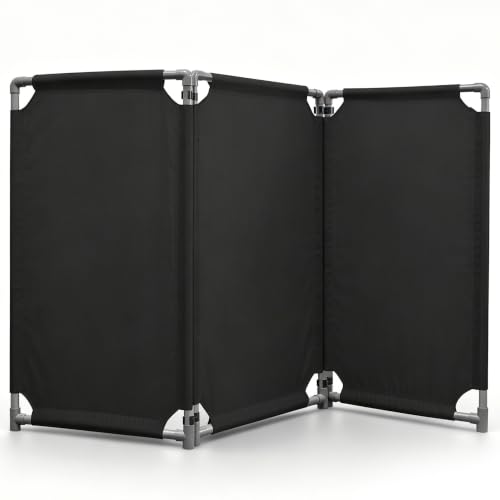 RELIANCER 3-Panel Safety Barricade,5.8FT Foldable Security Sign Barrier Gate,Safety Warning Barricade Fence,Traffic Barricades,Outdoor Crowd Control Barriers,Hazardous Area Driveway Isolation Gate - color: Black