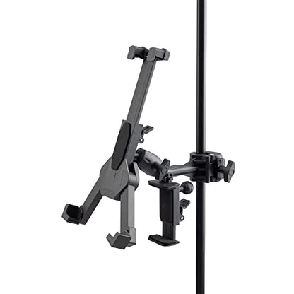 OnStage TCM1500 Tablet/Smartphone Holder (Setup for Tablets, Computers, E-Readers, Smartphones, and Phablets, Clamp Mount, Nonslip Padding, Adjustable Angle and Rotation, External Battery Holder) - style: Tablet/Smart Phone Holder